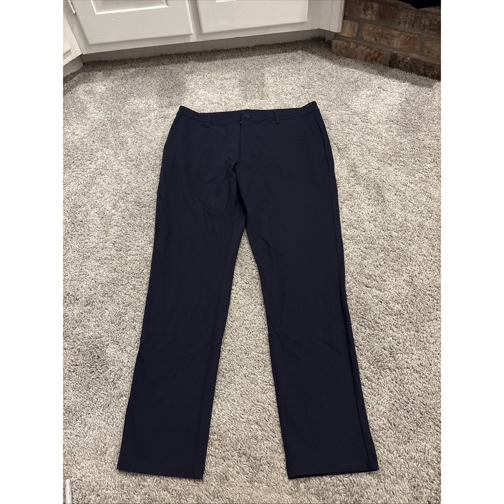 NWOT INTO THE AM Singles Navy Stretch Performance All Day Tech Chino Pants 38x32